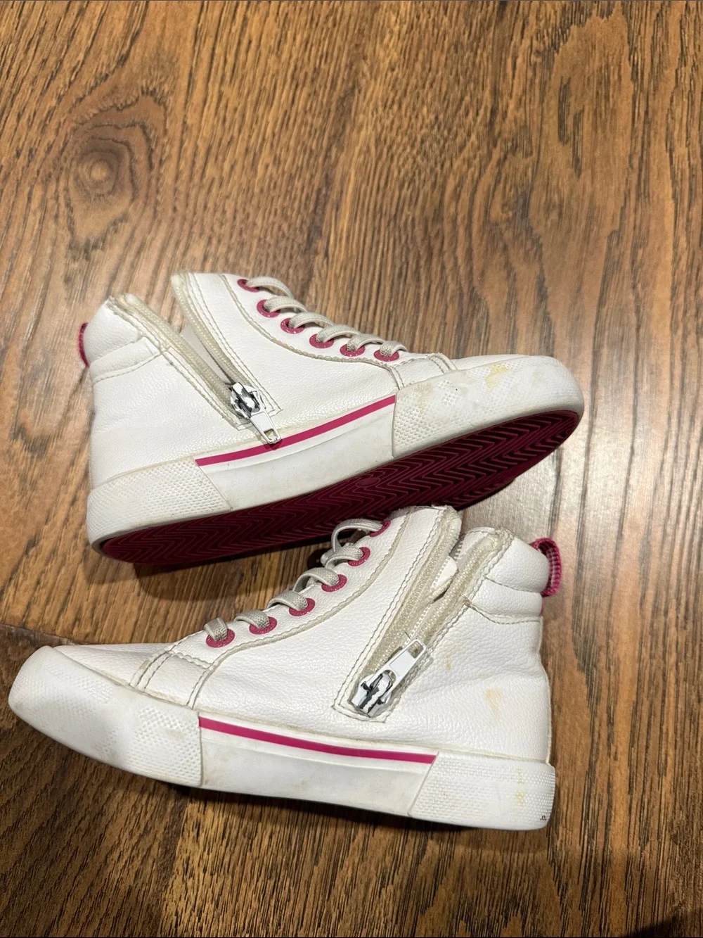 Nautica Kids White and Pink High-Top Sneakers